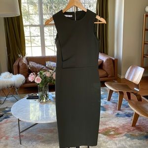 Mango dark green suit dress.